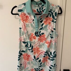 Bad Birdie Green and Orange Sleeveless Tank Top